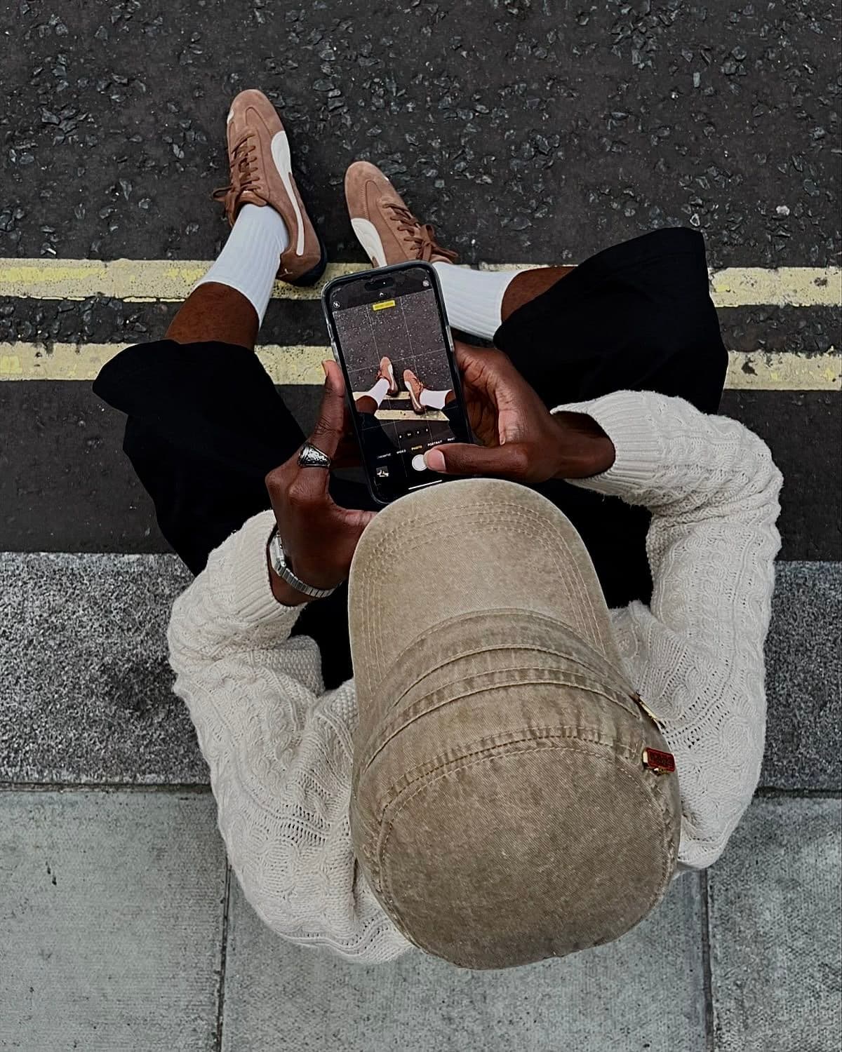 Person using phone to list products